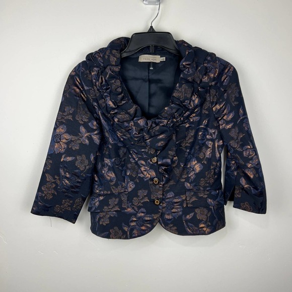 Teri Jon By Rickie Freeman Wool Blend Blazer Womens Size: 6 - Picture 1 of 8